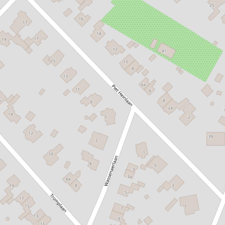 Kaart van de Piet Heinlaan.