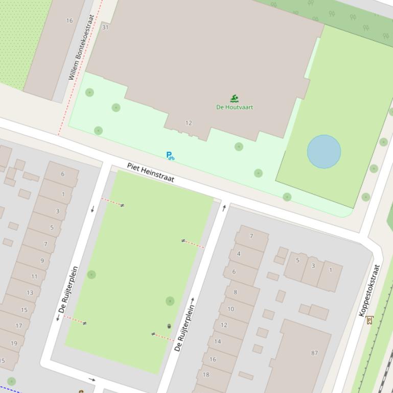 Kaart van de Piet Heinstraat.
