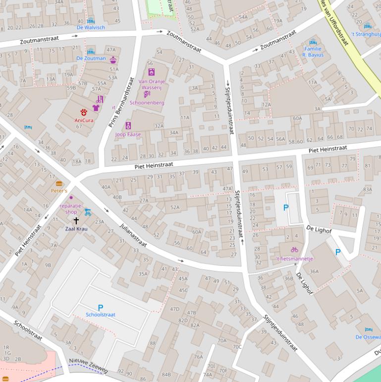 Kaart van de Piet Heinstraat.