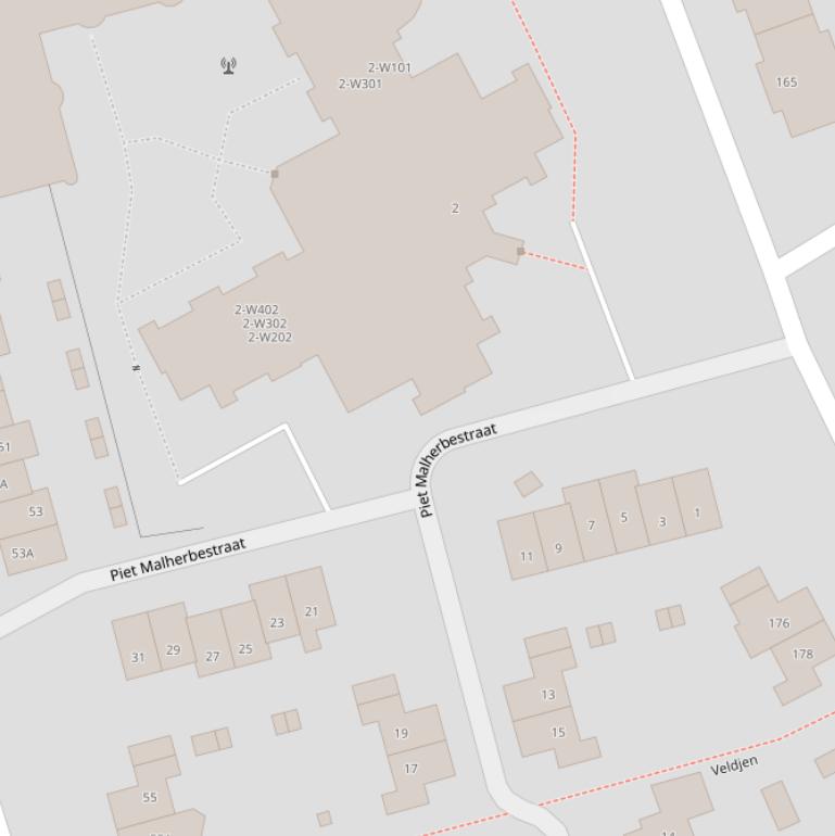 Kaart van de Piet Malherbestraat.