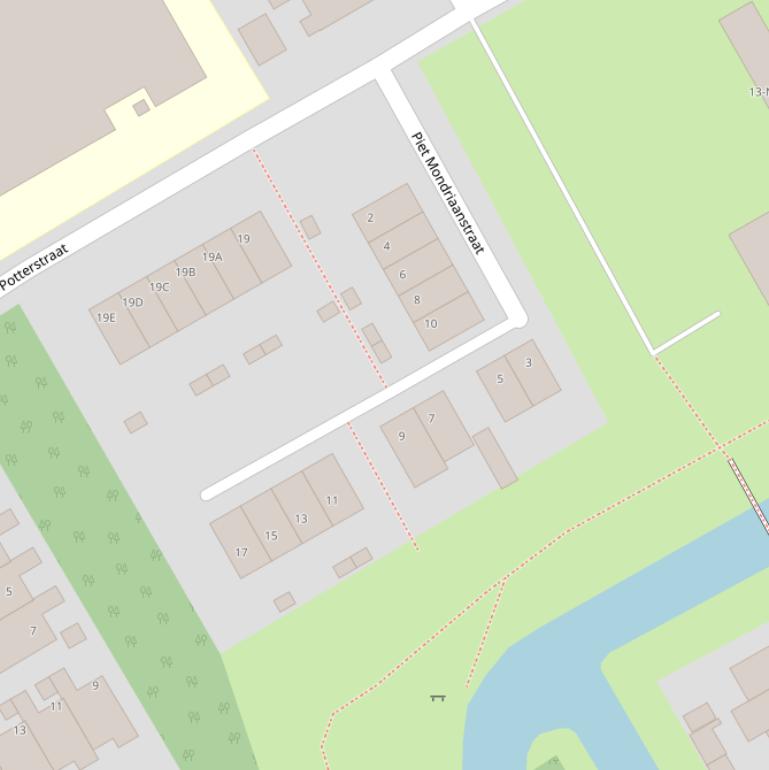 Kaart van de Piet Mondriaanstraat.