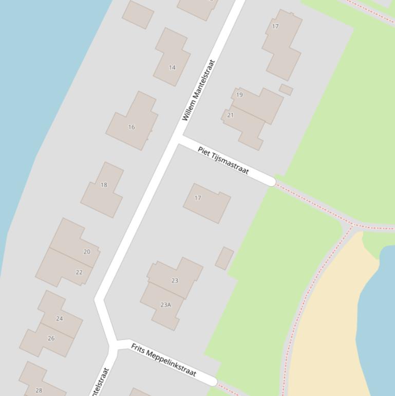 Kaart van de Piet Tijsmastraat.