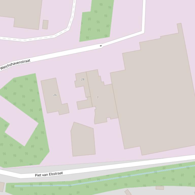 Kaart van de Piet van Elsstraat.