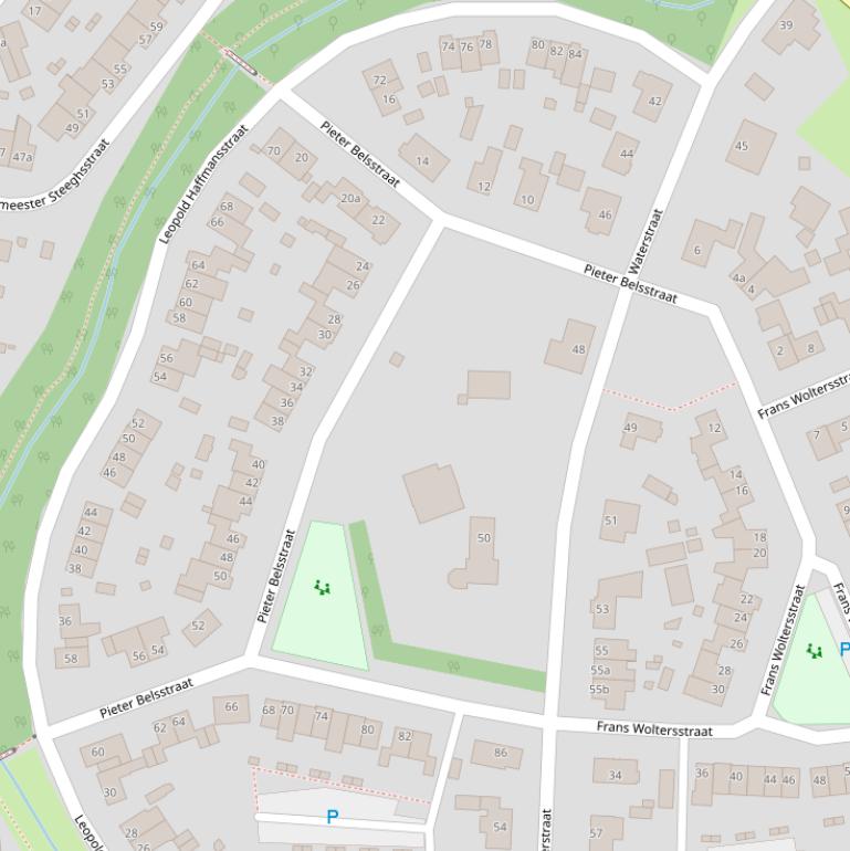 Kaart van de Pieter Belsstraat.