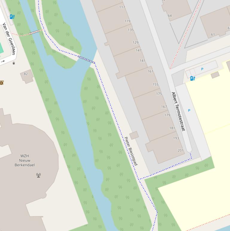 Kaart van het Pieter Biesiotpad.