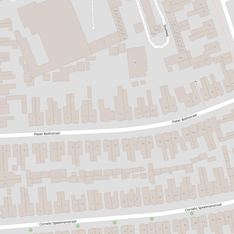 Kaart van de Pieter Bothstraat.