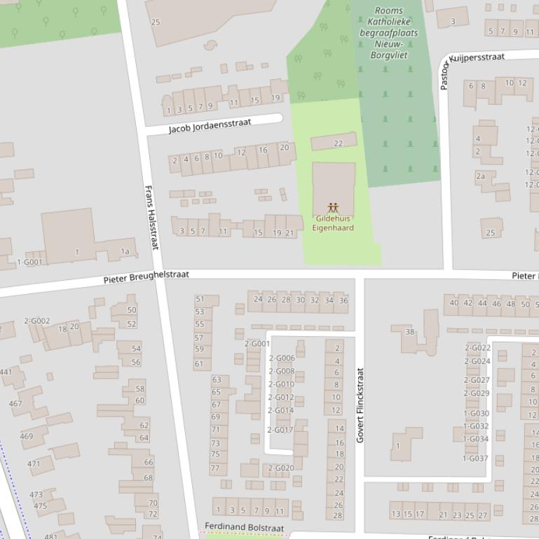 Kaart van de Pieter Breughelstraat.