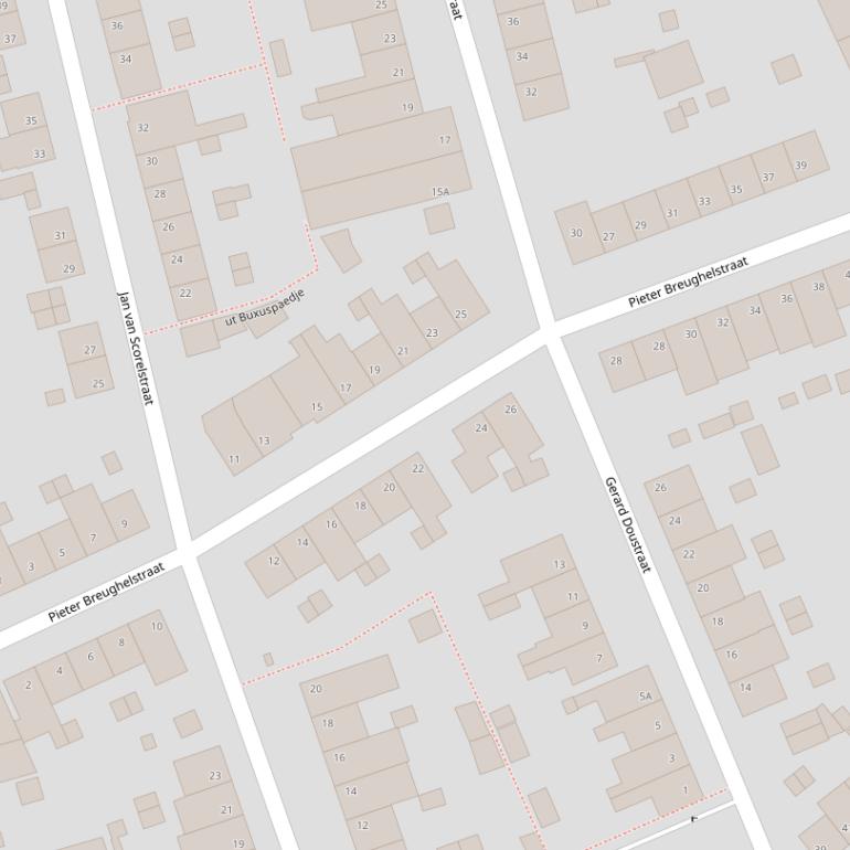 Kaart van de Pieter Breughelstraat.