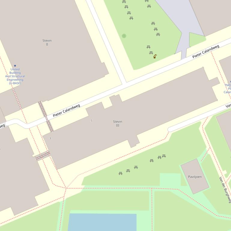 Kaart van de Pieter Calandweg.