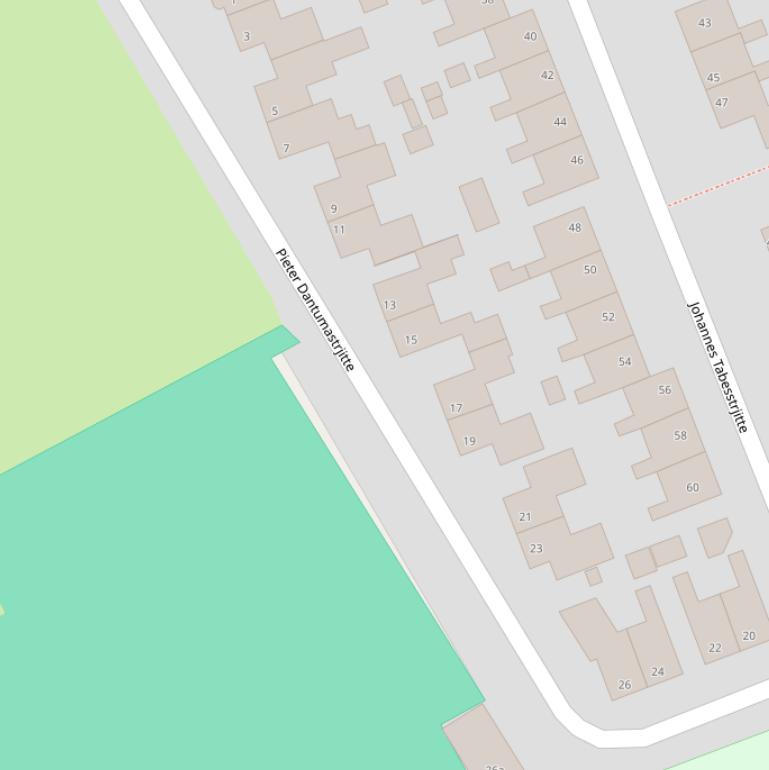 Kaart van  Pieter Dantumastrjitte.