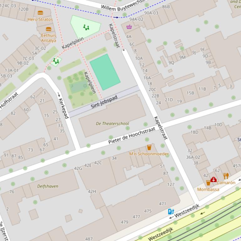 Kaart van  Pieter de Hoochstraat.