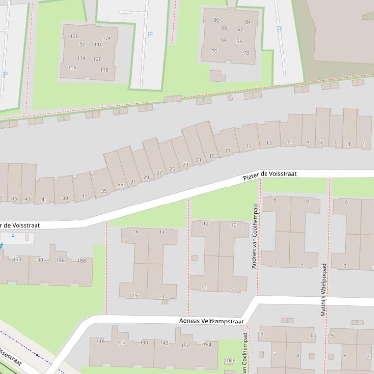 Kaart van  Pieter de Voisstraat.
