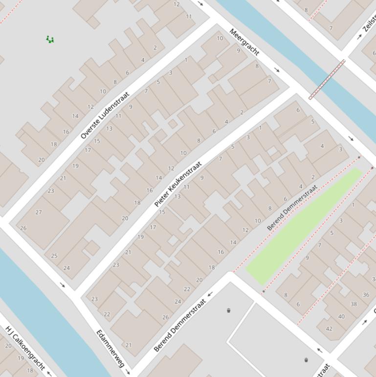 Kaart van de Pieter Keukenstraat.