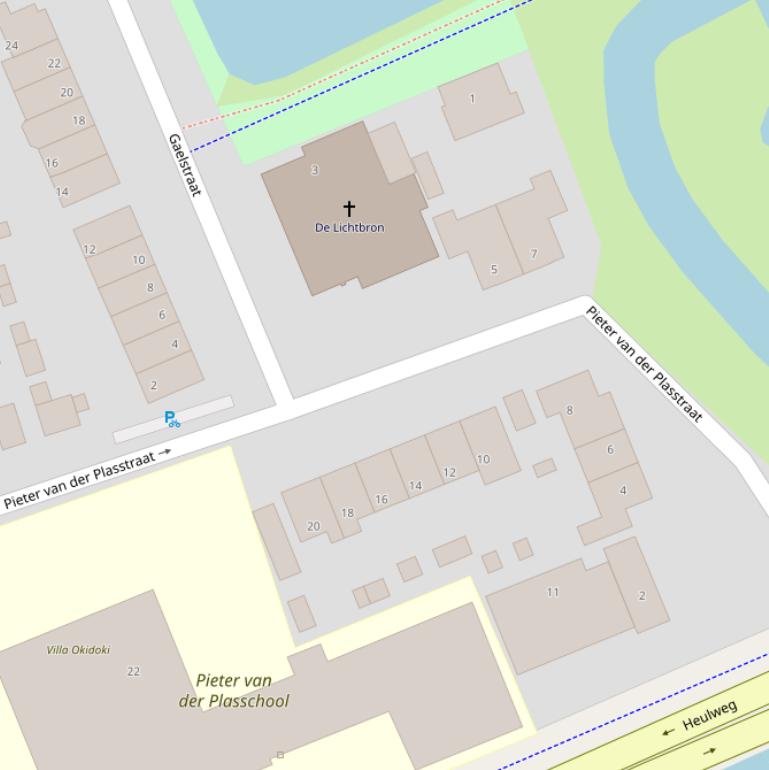 Kaart van de Pieter van der Plasstraat.