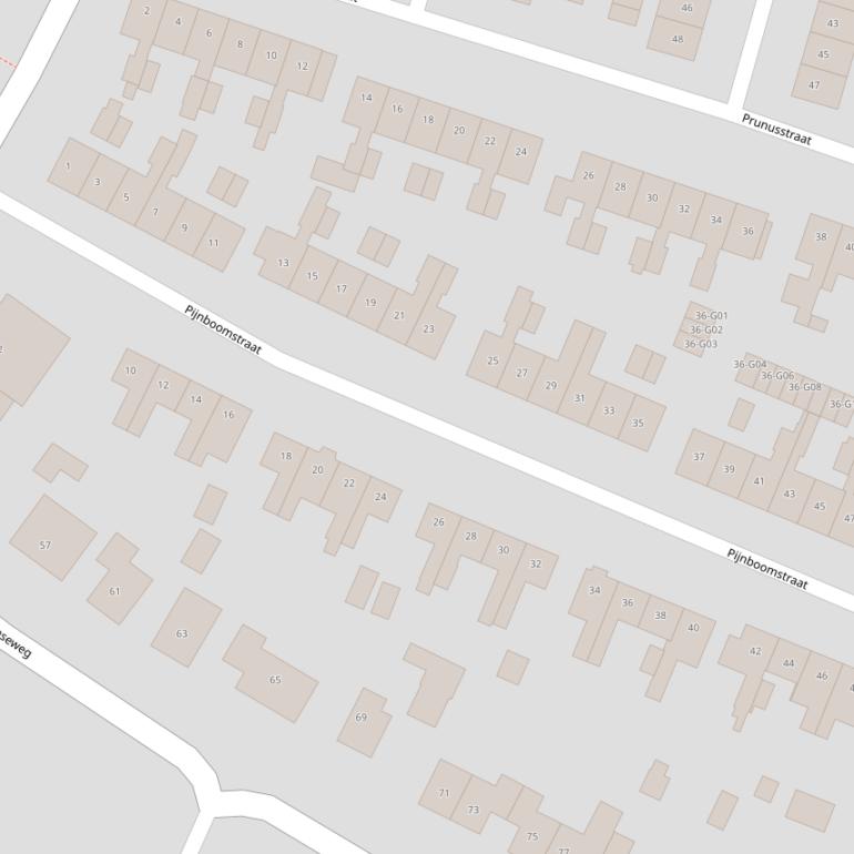 Kaart van de Pijnboomstraat.