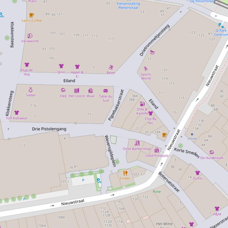 Kaart van de Pijpebakkerstraat.