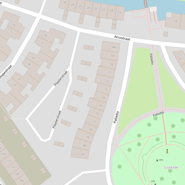 Kaart van de Pilasterstraat.