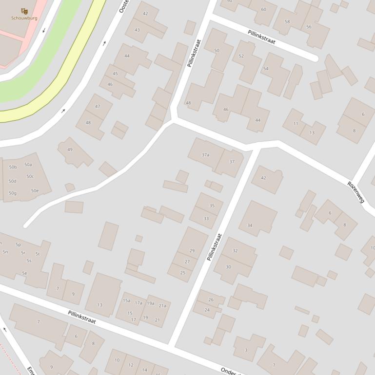 Kaart van de Pillinkstraat.