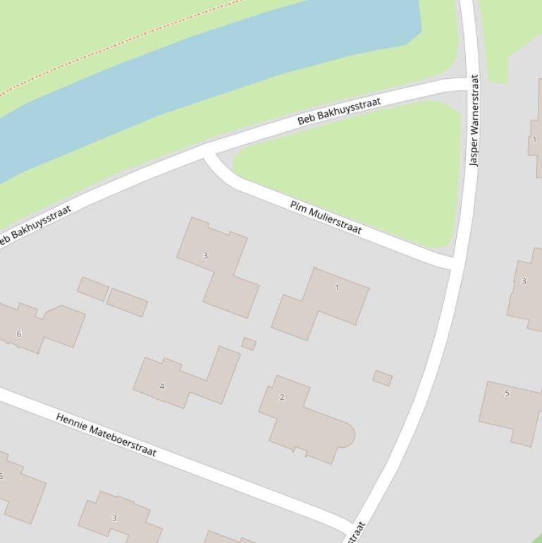 Kaart van de Pim Mulierstraat.