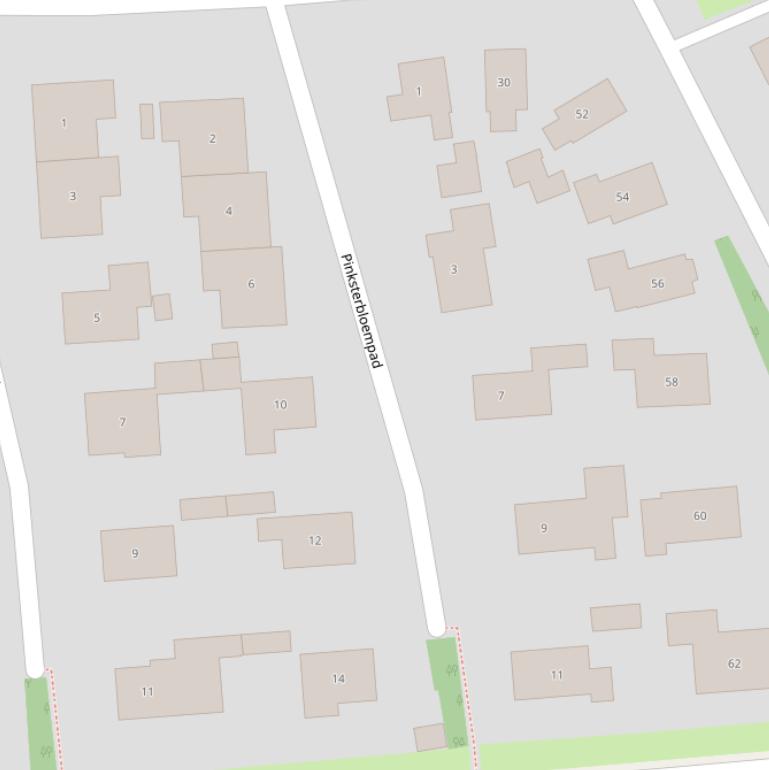 Kaart van het Pinksterbloempad.