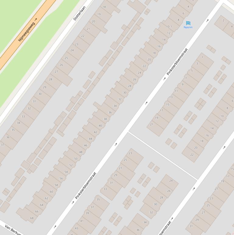 Kaart van de Pinksterbloemstraat.