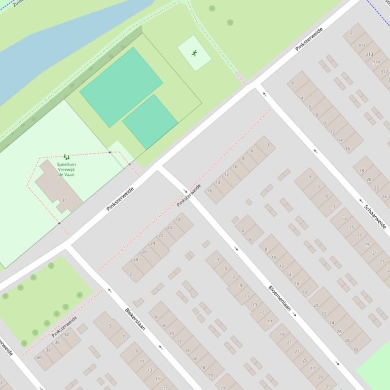 Kaart van de Pinksterweide.