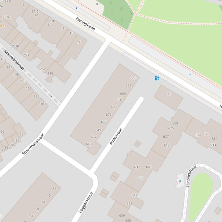 Kaart van de Pinkstraat.