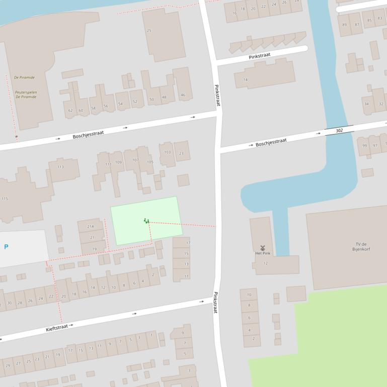 Kaart van de Pinkstraat.