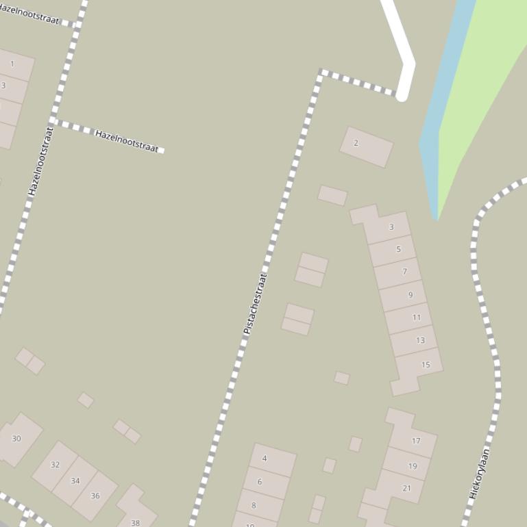 Kaart van de Pistachestraat.