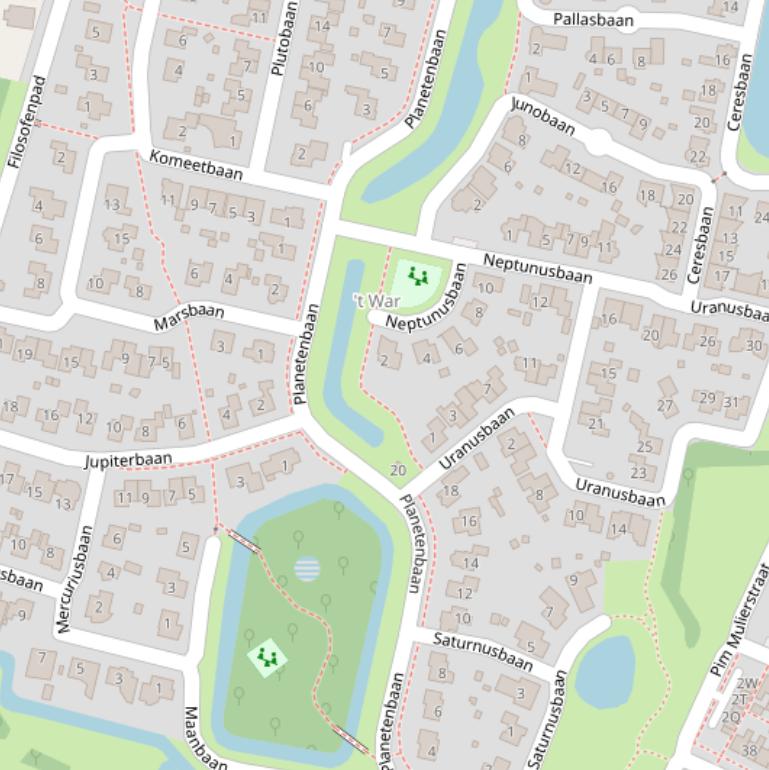 Kaart van  Planetenbaan.