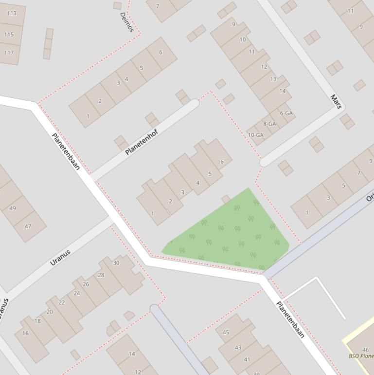 Kaart van de Planetenhof.