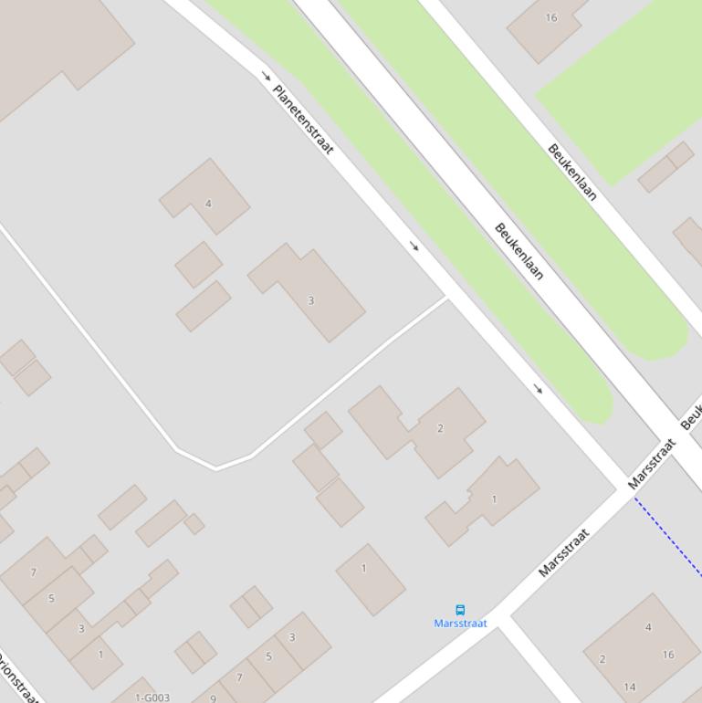 Kaart van de Planetenstraat.