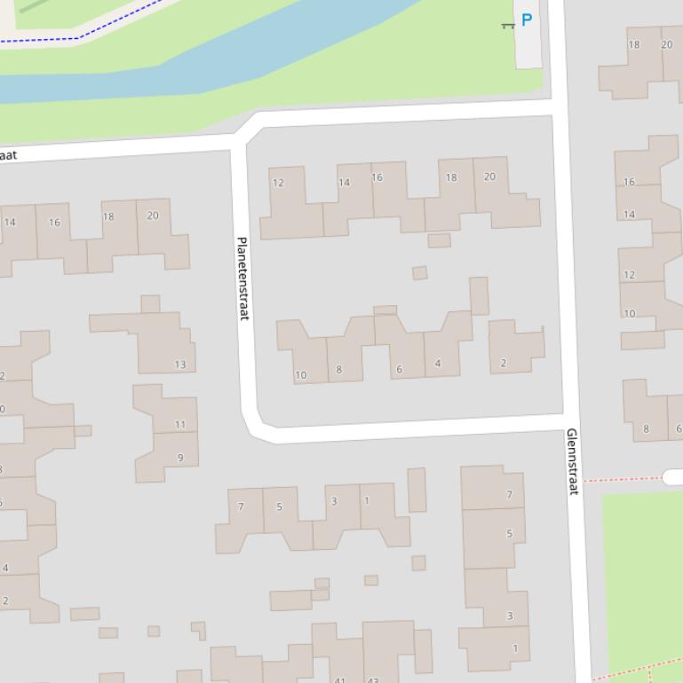 Kaart van de Planetenstraat.