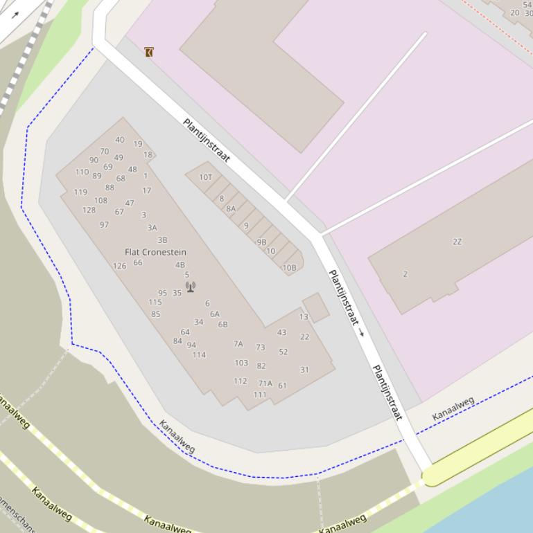 Kaart van de Plantijnstraat.