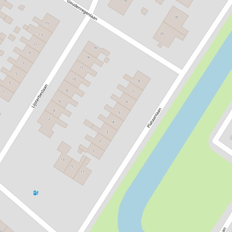 Kaart van de Plataanlaan.