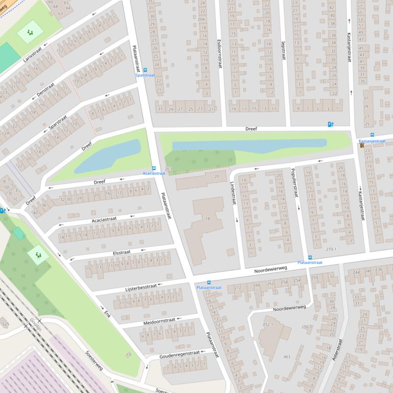 Kaart van de Plataanstraat.