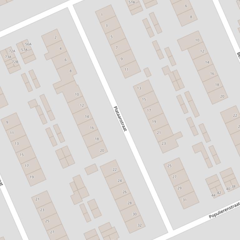 Kaart van de Plataanstraat.