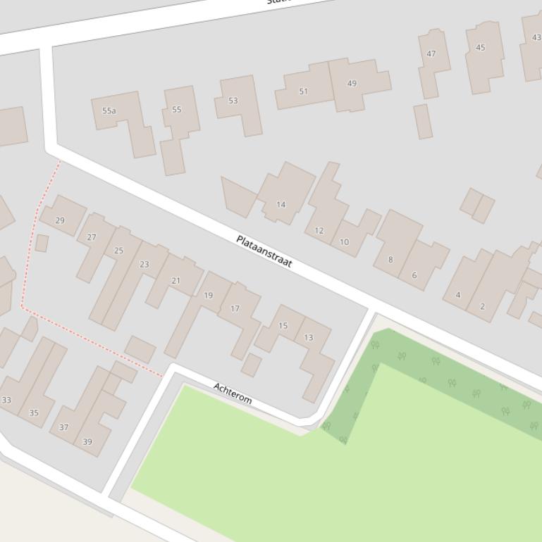 Kaart van de Plataanstraat.