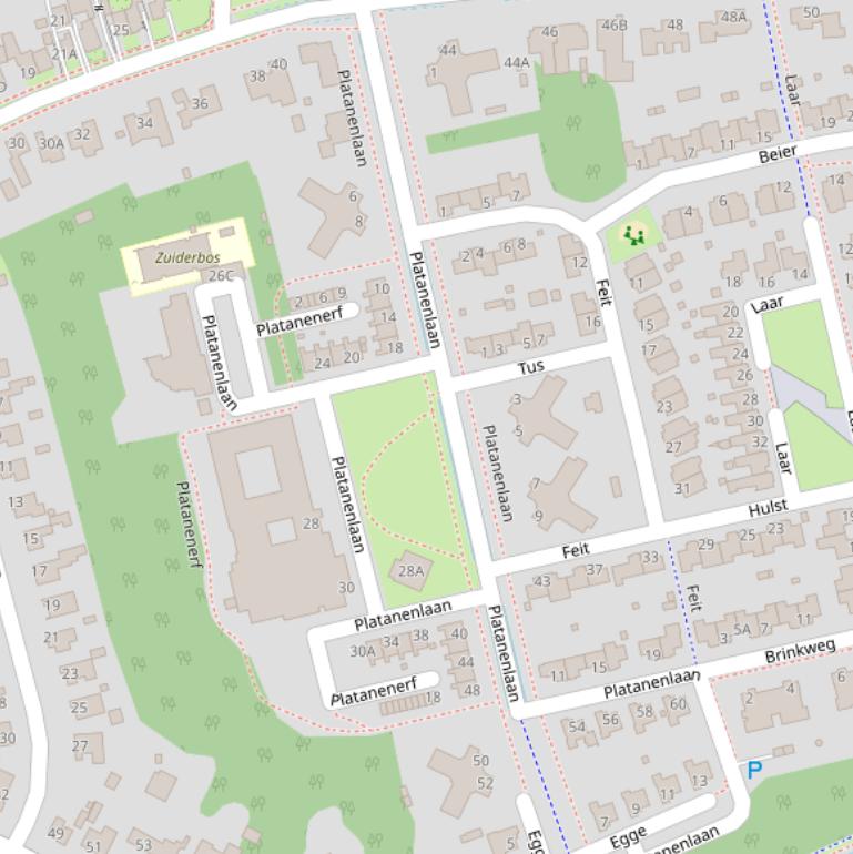 Kaart van de Platanenlaan.
