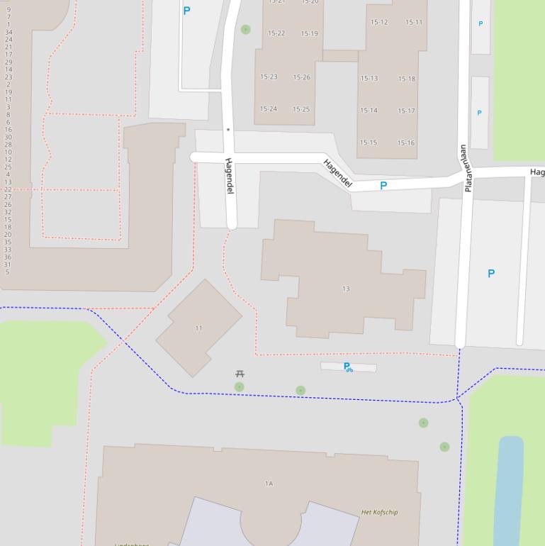 Kaart van de Platanenlaan.