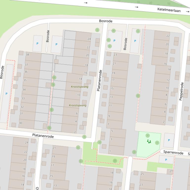 Kaart van  Platanenrode.