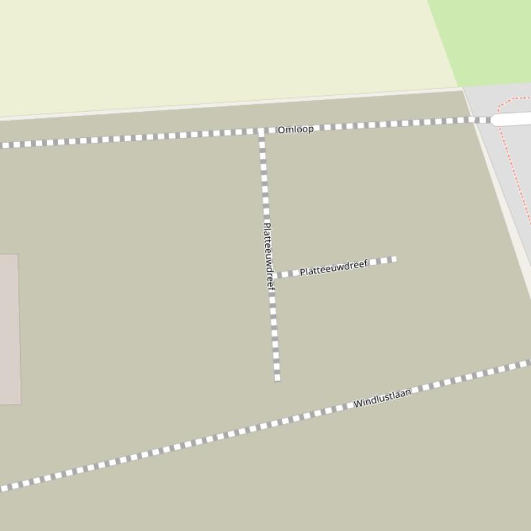 Kaart van de Platteeuwdreef.