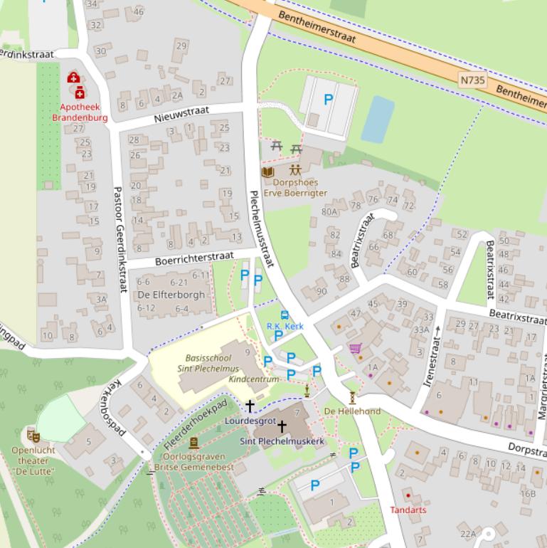 Kaart van de Plechelmusstraat.