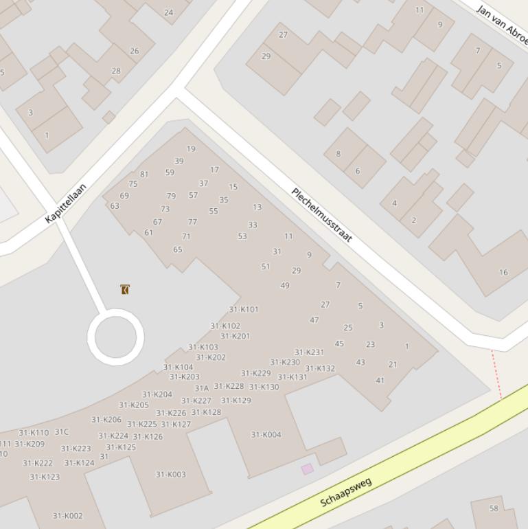 Kaart van de Plechelmusstraat.