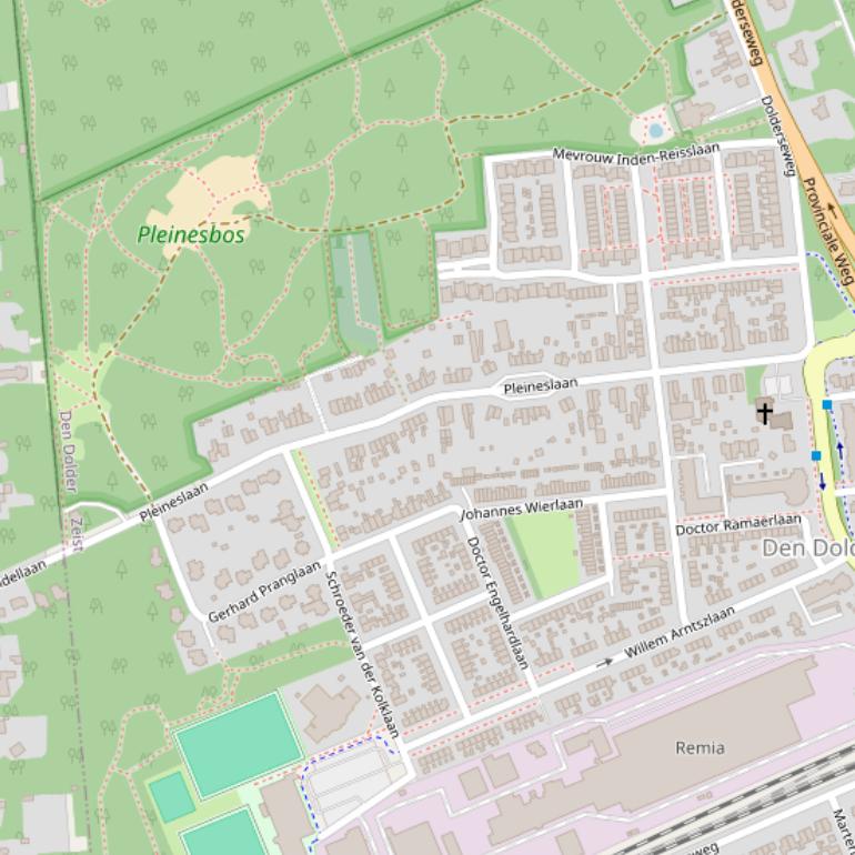 Kaart van de Pleineslaan.