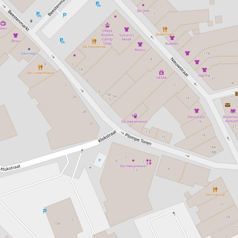 Kaart van  Plompe Toren.