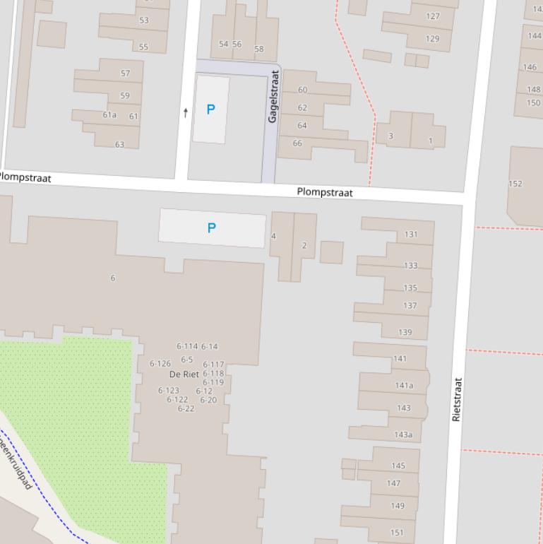 Kaart van de Plompstraat.