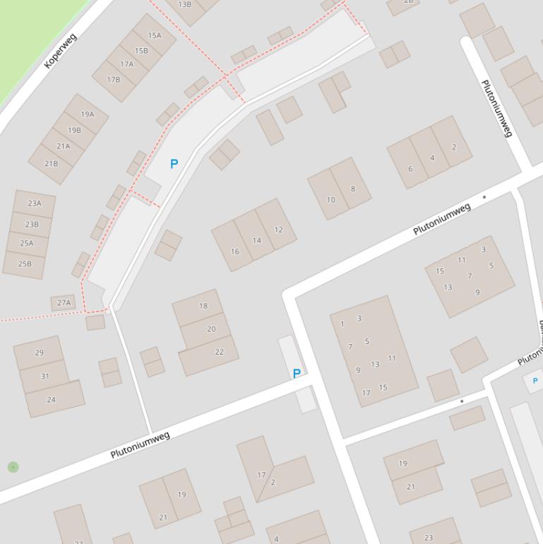 Kaart van de Plutoniumweg.