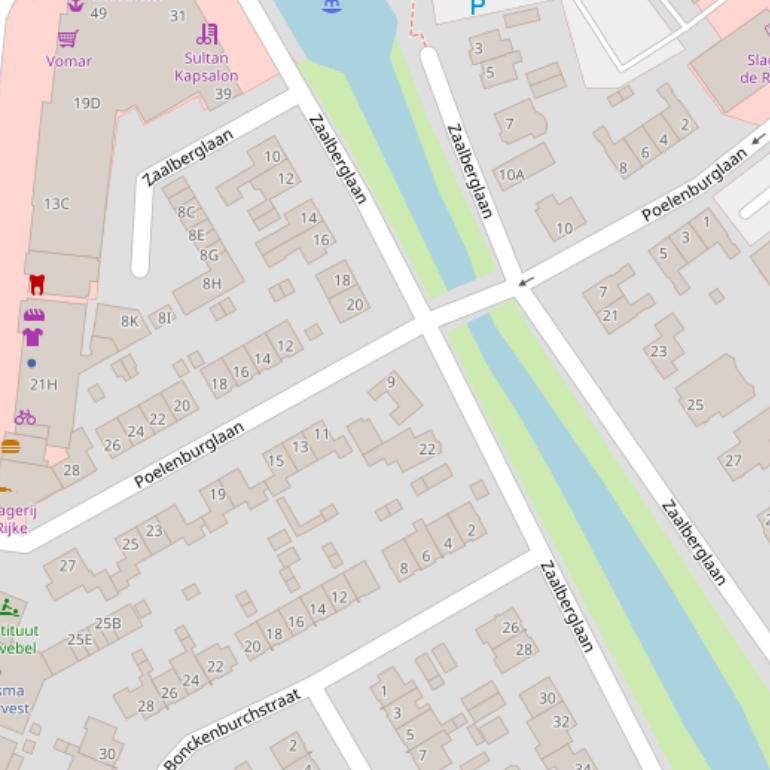 Kaart van de Poelenburglaan.
