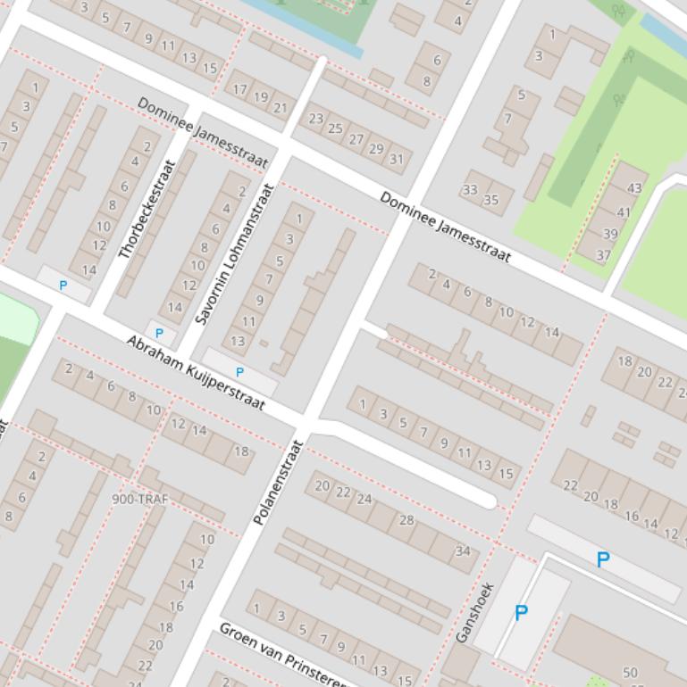 Kaart van de Polanenstraat.